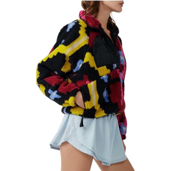Free People Movement Rocky Ridge Fleece Colorful Pullover Sherpa M Outdoor - Picture 7 of 10